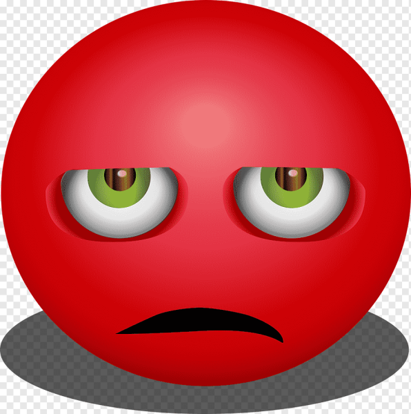 Красный смайлик грустный