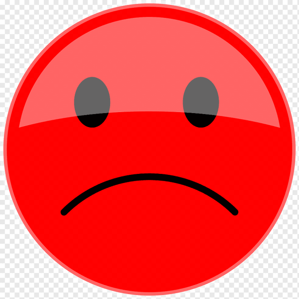 Красный смайлик грустный