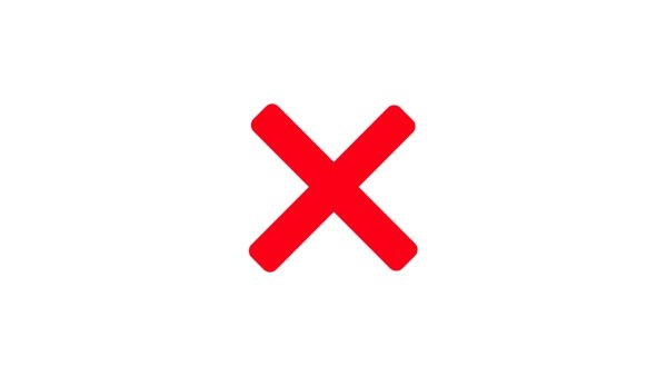 Красный крестик на белом фоне