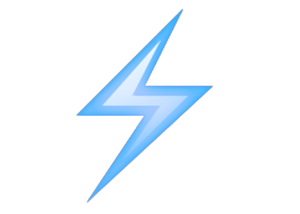 Молния стикер на прозрачном фоне