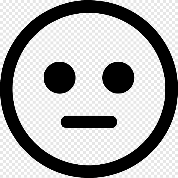 Нейтральный смайлик черно белый