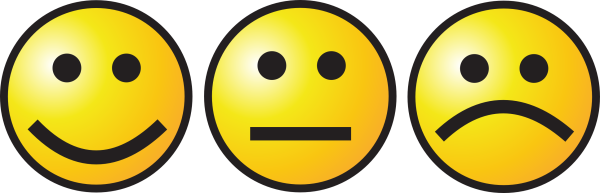 Грустный и веселый смайлик