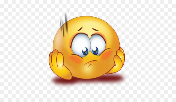 Грустный смайлик на прозрачном фоне