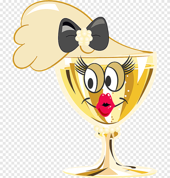 Смайлик с фужером