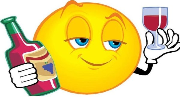 Смайлик бухает