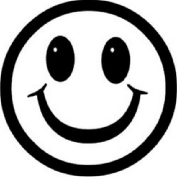 Смайлик улыбка черно белый