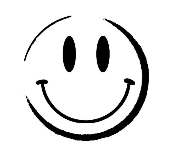 Смайлик черно белый