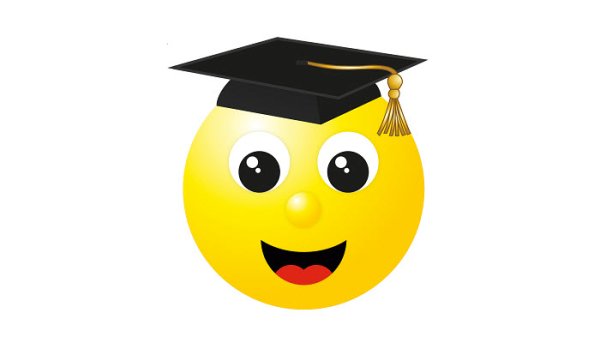 Умный смайлик на прозрачном фоне