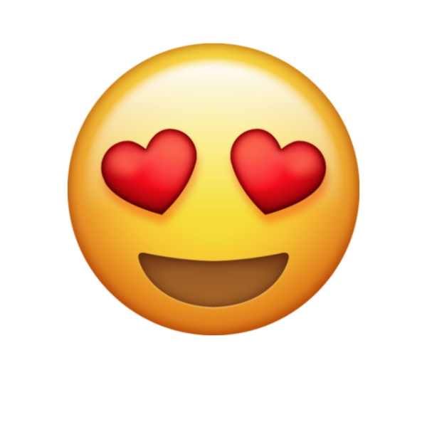Смайлик с сердечками в глазах