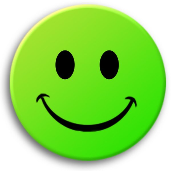 Зеленый улыбающийся смайлик