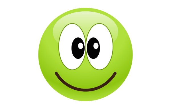 Веселый смайлик зеленый