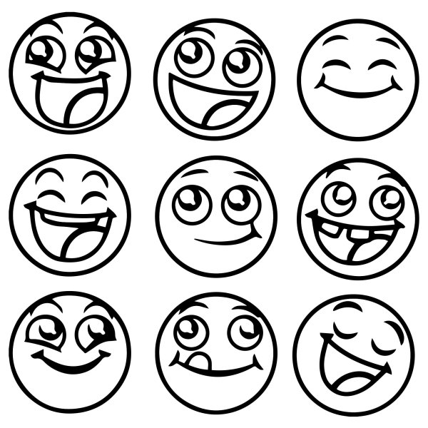 Смайлики раскраска