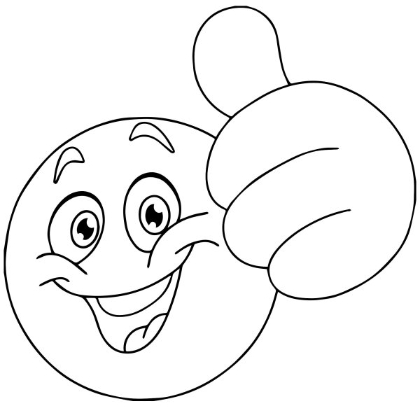 Смайлик раскраска для детей