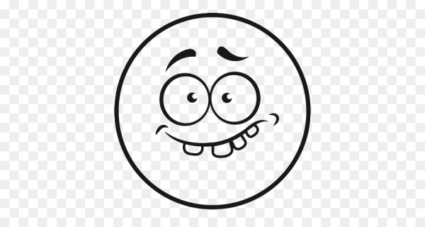 Веселый Смайл черно белый