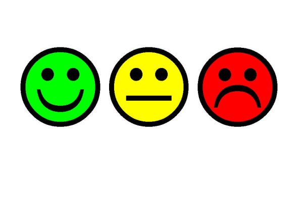 Смайлики зеленый желтый красный