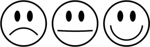 Нейтральный смайлик черно белый