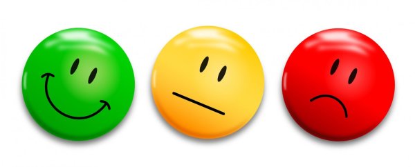 Смайлики зеленый желтый красный