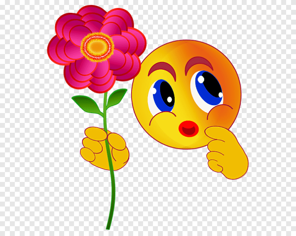 Смайлик с цветами