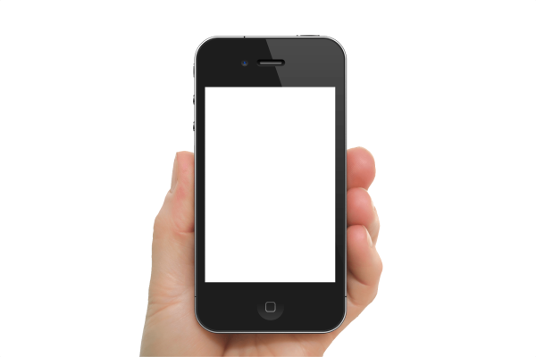 Экран смартфона на белом фоне