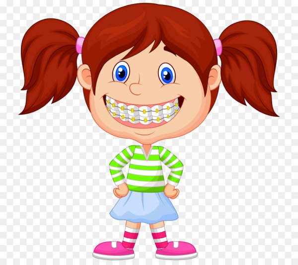 Веселая девочка мультяшная