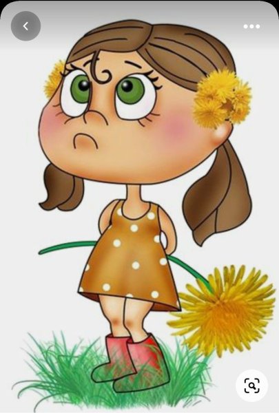 Смешная мультяшная девочка