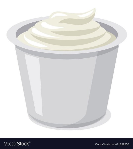 Сметана на белом фоне мультяшный