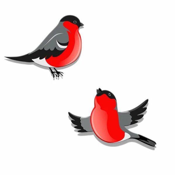 Снегирь на прозрачном фоне