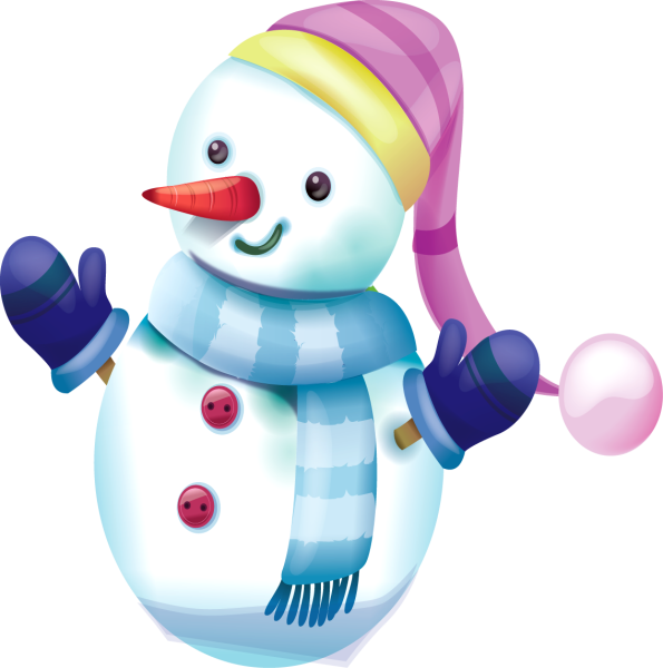 Снеговик на белом фоне