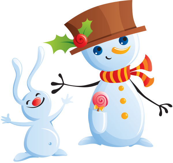 Красивый Снеговик на прозрачном фоне