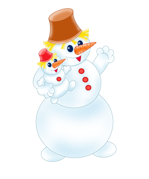 Новогодний Снеговик на прозрачном фоне