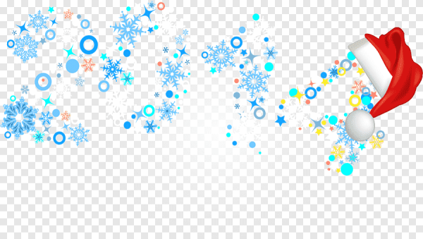 Снежинки и новогодние шары на прозрачном фоне