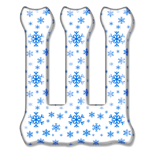 Алфавит со снежинками