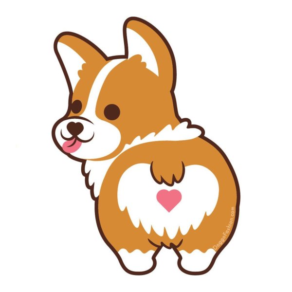 Корги сзади мультяшный