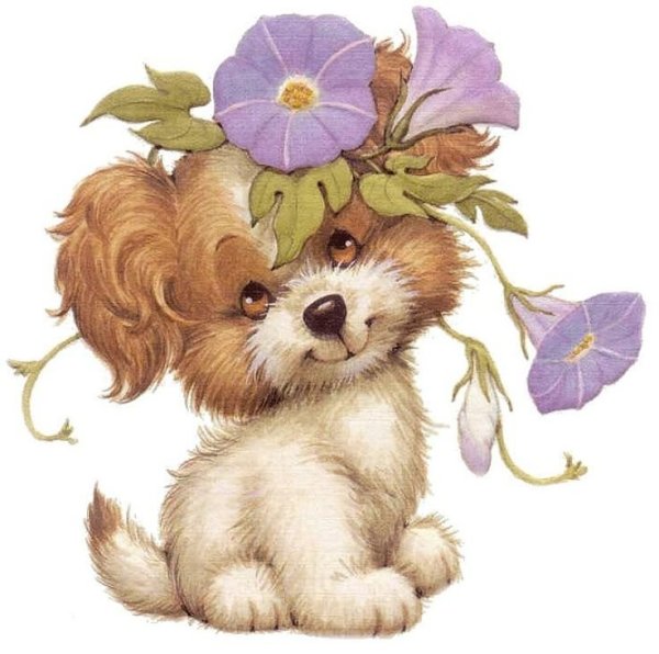 Собачка с цветочком