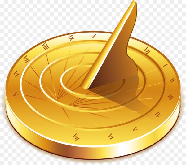 Солнечные часы на прозрачном фоне