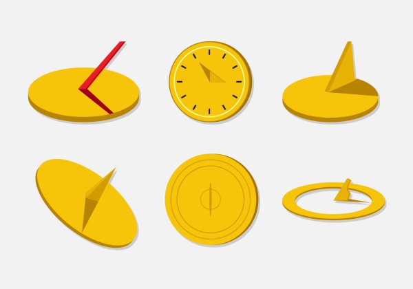 Солнечные часы на прозрачном фоне