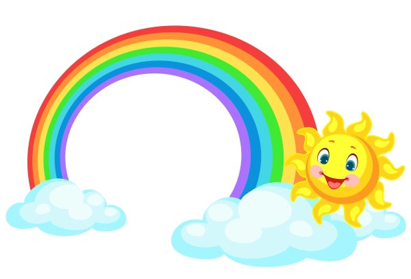 Радуга солнышко и облака