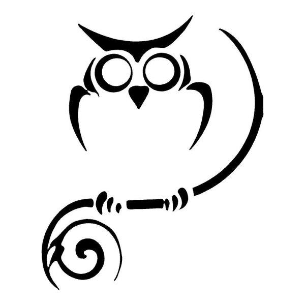 Сова трафарет