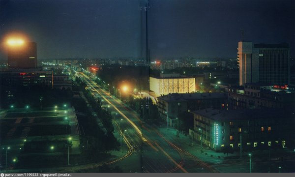 Ночной Ташкент сверху