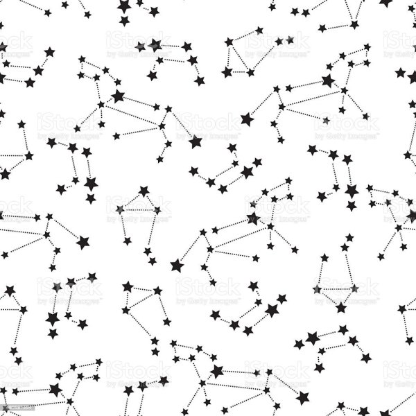 Созвездия черным на белом фоне