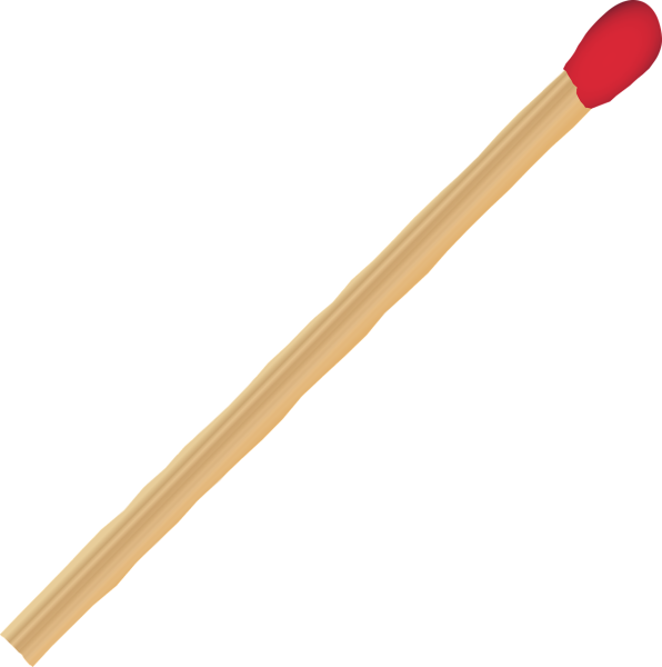 Спичка на прозрачном фоне