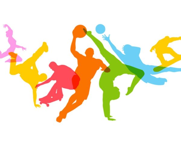 Цветные силуэты спортсменов