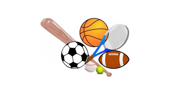 Спортивный инвентарь на белом фоне