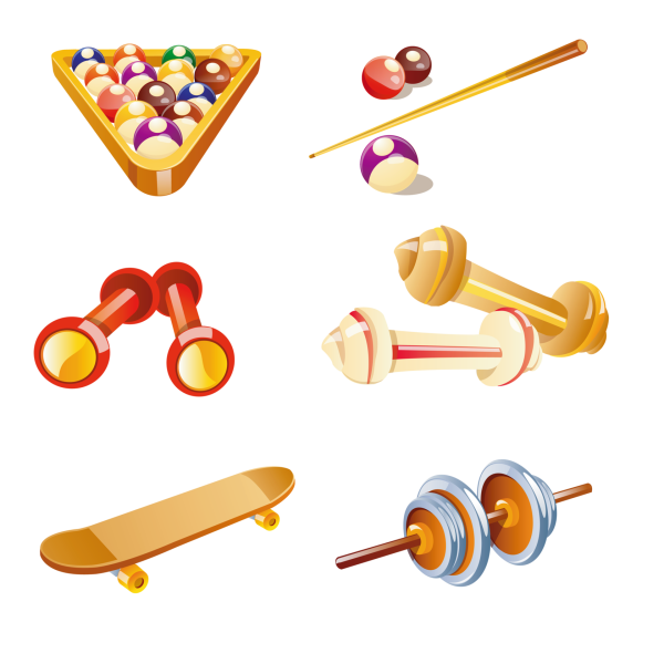 Спортивное оборудование на прозрачном фоне