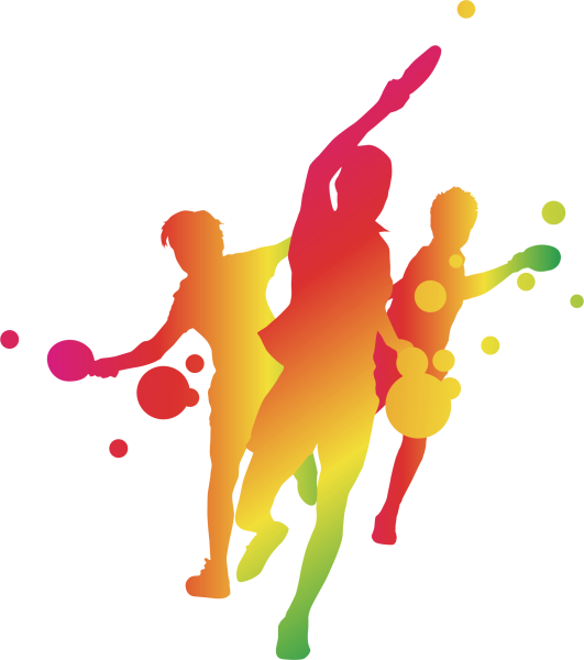 Цветные силуэты спортсменов