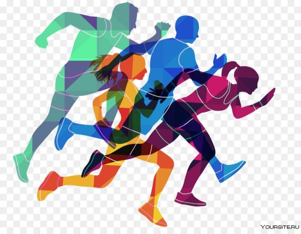 Цветные силуэты спортсменов