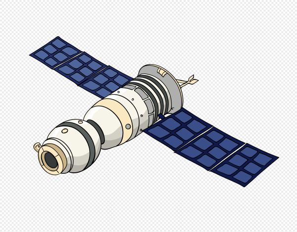 Мультяшный Спутник на прозрачном фоне