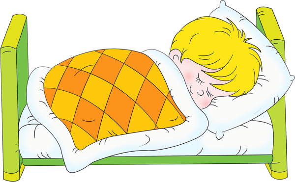 Мальчик спит в кровати