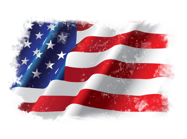 Американский флаг на прозрачном фоне