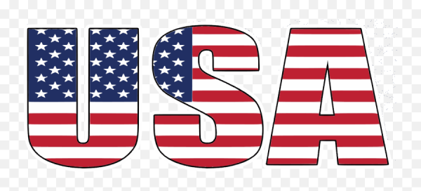 Надпись USA на прозрачном фоне